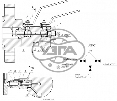 Клапан перехода Dn50 Pn63 10Х17Н13М2Т