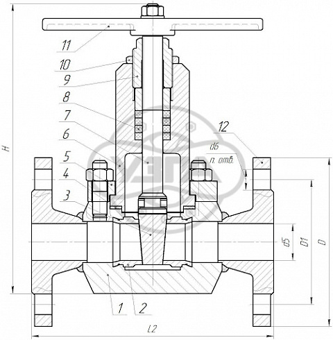 Задвижка клиновая стальная фланцевая Dn32 Pn16 12Х18Н10Т 30нж41нж