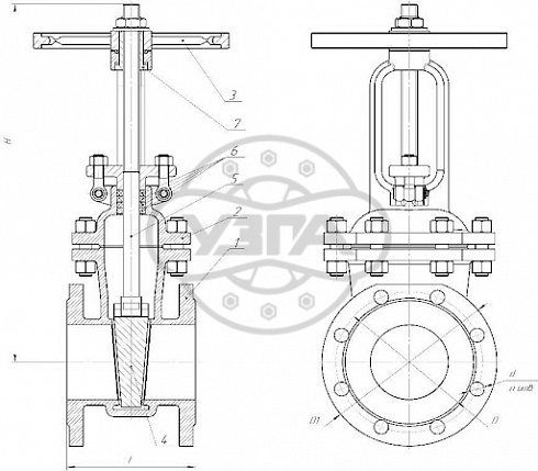 Задвижка клиновая литая фланцевая Dn200 Pn16 Ст. 20 (25Л) 30с41нж
